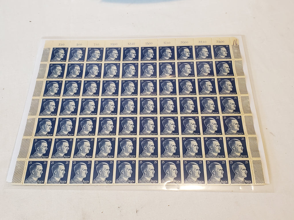 Hitler Stamps sheet of 100 Scott 518, Mi 793 Germany 1942 WWII