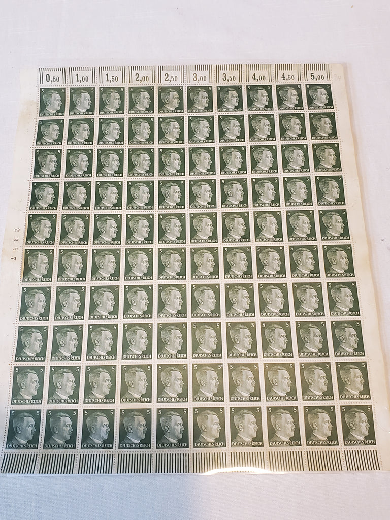 Hitler stamps, sheet of 100, Scott 509, Mi 784, Germany, WWII, 1942