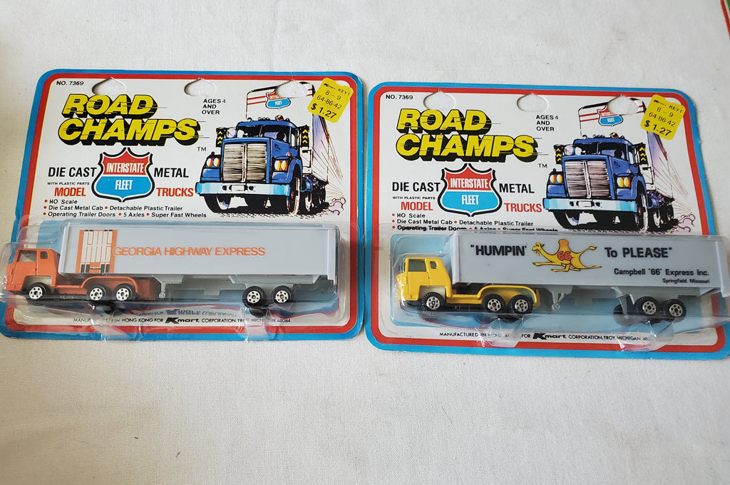 Road Champs lot of 2 Semi Tractor Trailers diecast KMart 1970s