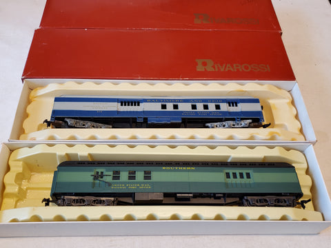 Rivarossi Southern, Baltimore & Ohio RPO cars, boxed HO