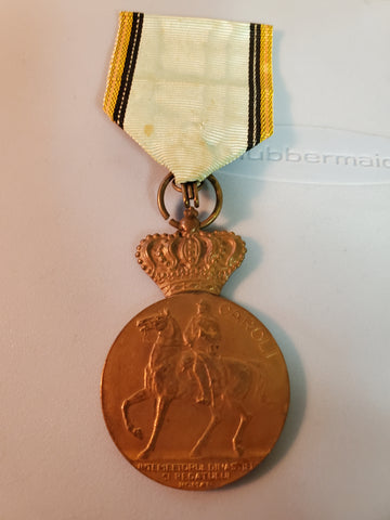 Romania King Carol I medal 1839-1939 with ribbon