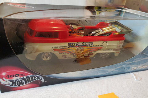 100% Hot Wheels VW Pickup dragster 1:18 #53833 New in Box, diecast