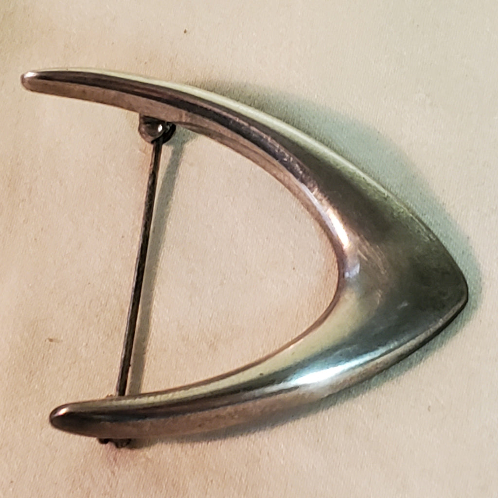 Arne Johansen Modernist Sterling Silver Boomerang Brooch, Denmark 925s