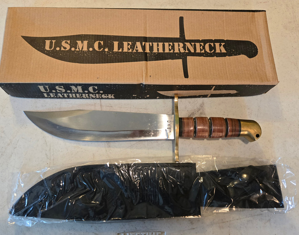 Leatherneck U.S.M.C. Bowie Knife & Sheath #17BK1817 NIB 14"