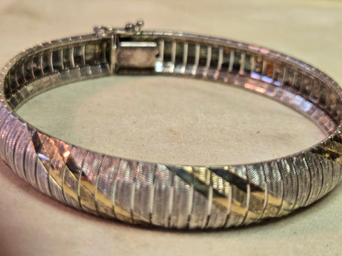 Milor Gold & Sterling Silver bicolour 7.75" Bracelet Italy