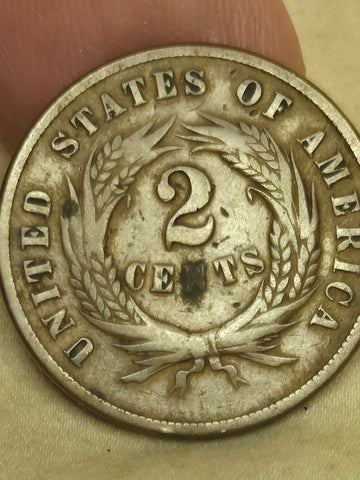 1869 United States 2 (two) cent coin