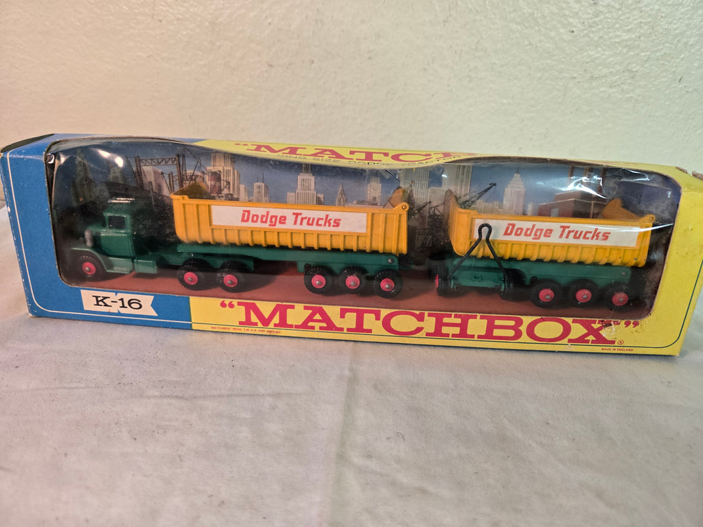 Matchbox K-16 Lesney Dodge Trucks w/twin tippers c.1966 1:6 scale