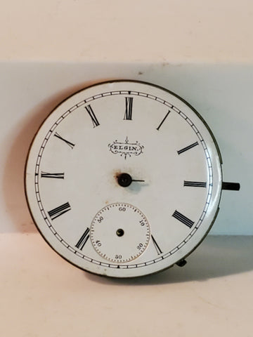 Elgin pocket watch movement model 1, 6 size, 7j, grade 95, c.1892