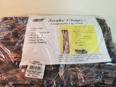 Snake Chapz leg armor 28" inseam regular chaps