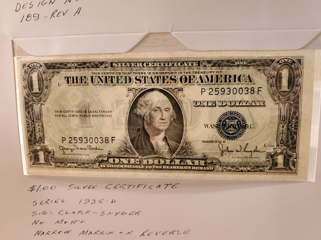 1935-D U.S. one dollar Silver Certificate FR 1411