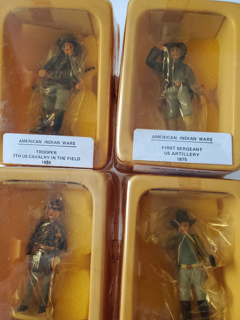 Reeves International set of 4 Indian Wars lead figures, AIW-1,2,3,4