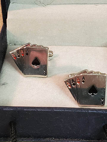 Bey-Berk 4 Aces poker cufflinks