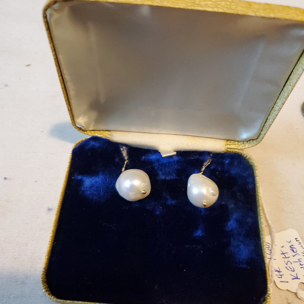 14k Keshi Pearl Earrings South Sea