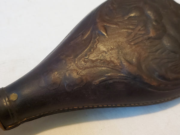 Leather powder Flask, Civil War era