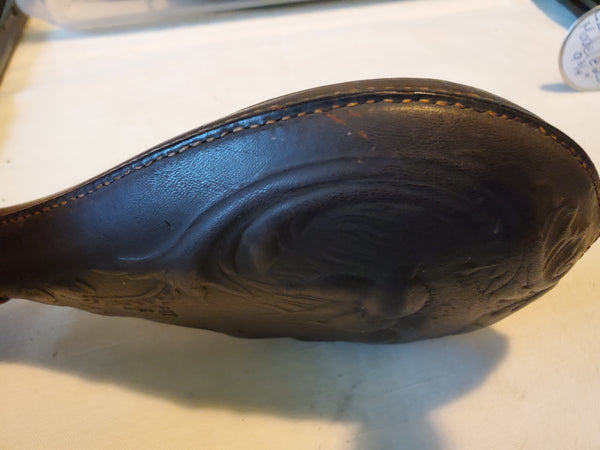 Leather powder Flask, Civil War era