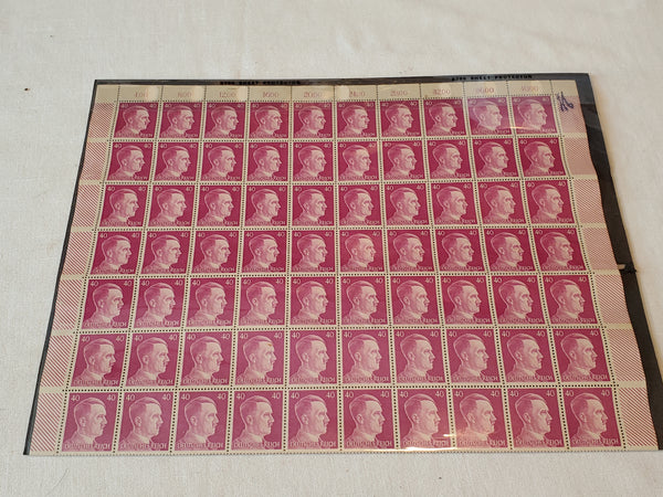 WWII Hitler stamps full sheet of 100 Scott 520 Michel 795 Germany