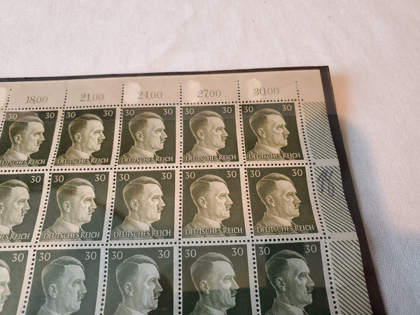 Sheet of 100 Hitler stamps Scott 519, Mi 794, Germany WWII 1942