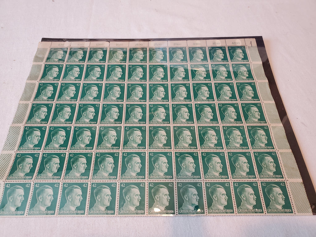 WWII Adolf Hitler stamps sheet of 100 Scott 529, Mi A797, Germany 1942
