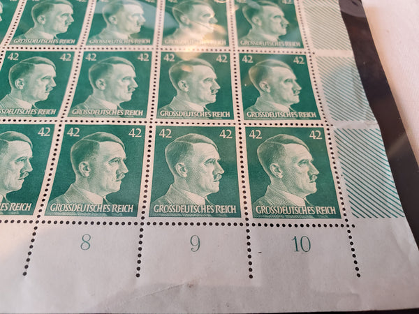 WWII Adolf Hitler stamps sheet of 100 Scott 529, Mi A797, Germany 1942