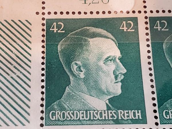 WWII Adolf Hitler stamps sheet of 100 Scott 529, Mi A797, Germany 1942