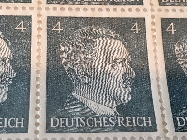 Sheet of 100 Hitler Stamps 1942 Scott 508, Mi 783, Germany