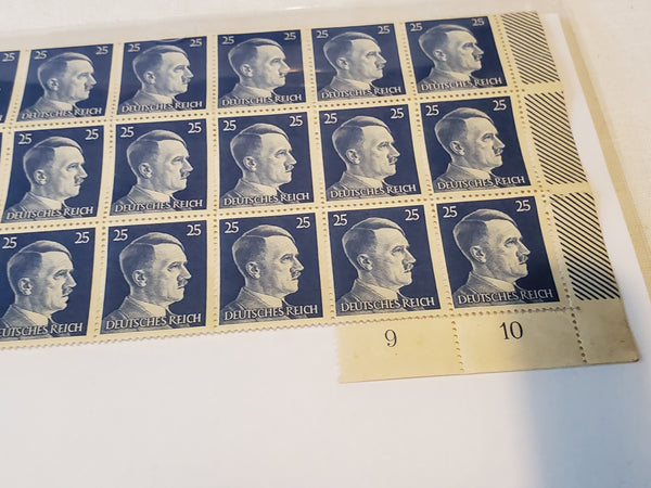 Hitler Stamps sheet of 100 Scott 518, Mi 793 Germany 1942 WWII