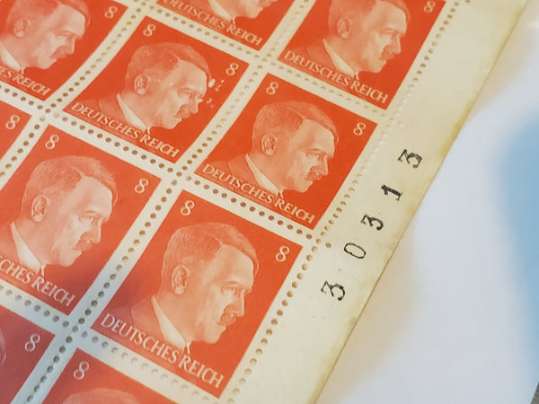 Hitler stamps sheel of 100, Scott 511, Mi 786, Germany WWII, 1942