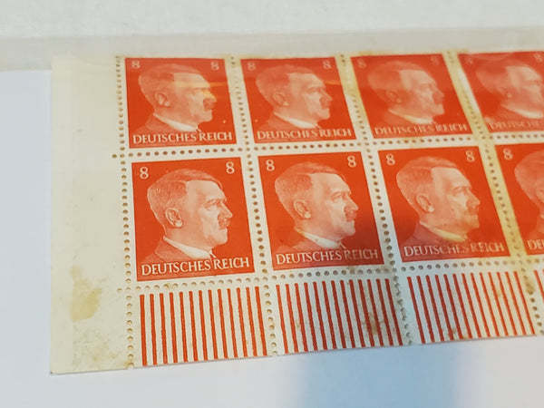 Hitler stamps sheel of 100, Scott 511, Mi 786, Germany WWII, 1942
