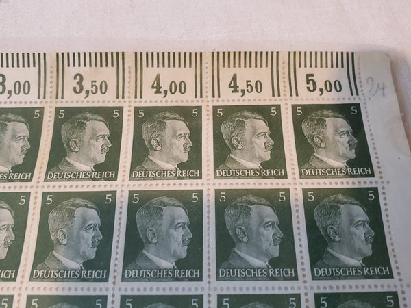 Hitler stamps, sheet of 100, Scott 509, Mi 784, Germany, WWII, 1942