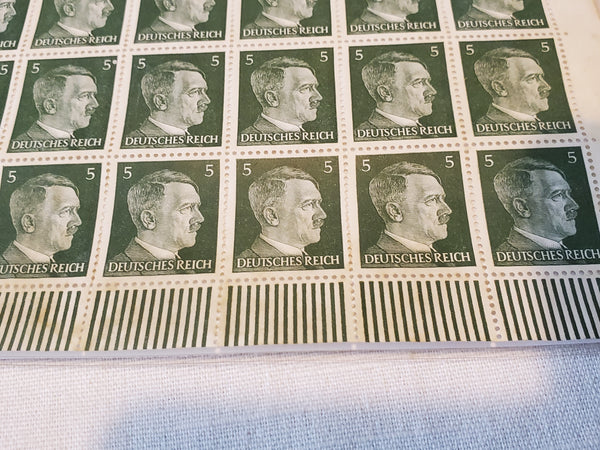 Hitler stamps, sheet of 100, Scott 509, Mi 784, Germany, WWII, 1942