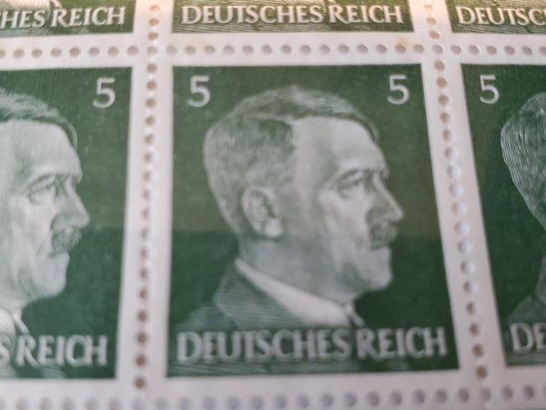 Hitler stamps, sheet of 100, Scott 509, Mi 784, Germany, WWII, 1942