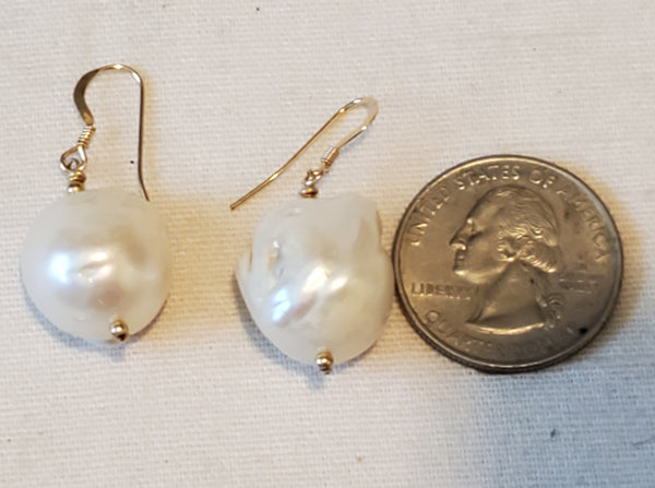 14k Keshi Pearl Earrings South Sea
