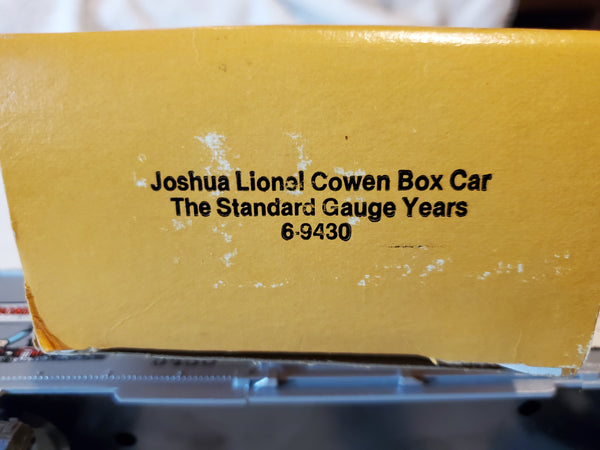 Joshua Lionel Cowen Box Car 6-9430 Standard Gauge Years 0/027 boxed
