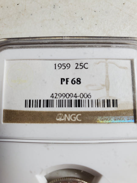 1959 US Washington Quarter NGC PF 68 silver proof