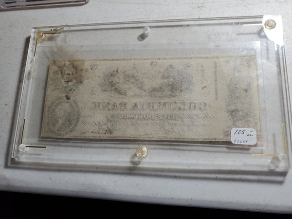 1852 Columbia Bank note $5 Dollar Washington DC