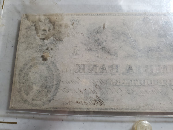 1852 Columbia Bank note $5 Dollar Washington DC