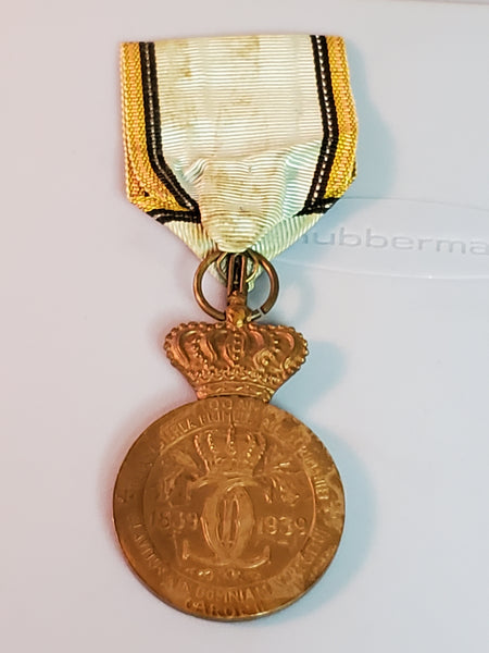 Romania King Carol I medal 1839-1939 with ribbon