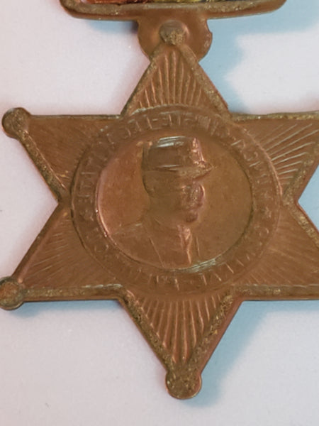 General Averescu logo of star peoples league in interwar Romania medal w/ribbon