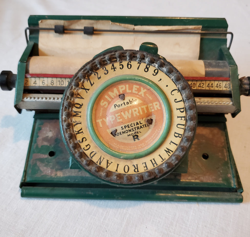 Simplex portable Typewriter Demonstrated model R, vintage toy