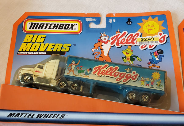 3 Matchbox Big Movers, Coca-Cola Kelloggs & McDonald's 1:64 die cast, New NBRP c.1999