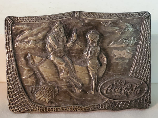 Pair of brass Coca-Cola belt buckles