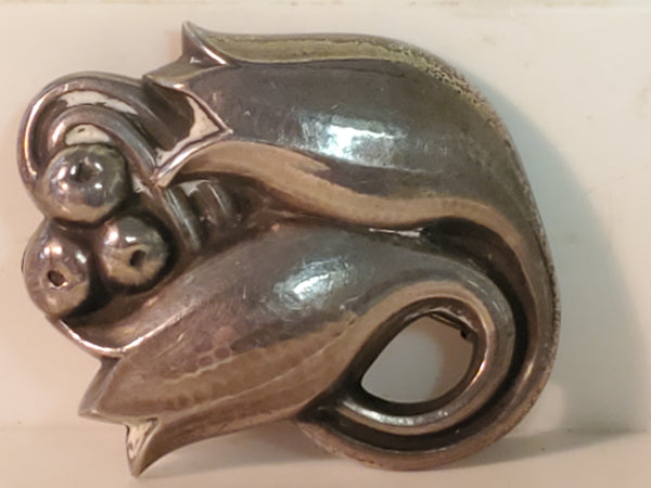 Georg Jensen Sterling Silver Tulip Brooch Pin 925 Denmark