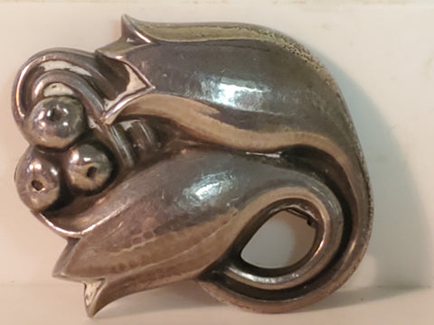 Georg Jensen Sterling Silver Tulip Brooch Pin 925 Denmark