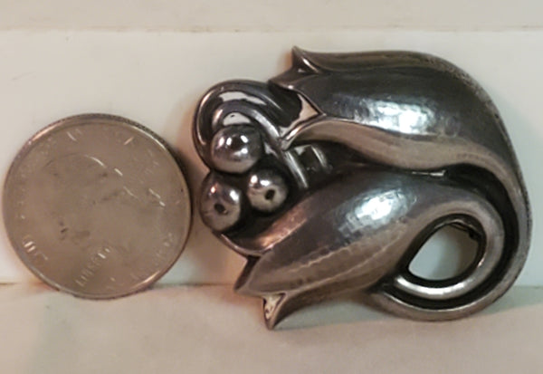 Georg Jensen Sterling Silver Tulip Brooch Pin 925 Denmark