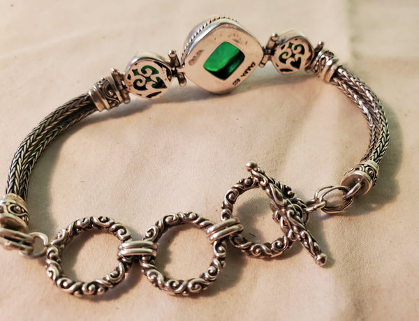 Sterling Silver Bracelet signed Sarda 925 Blue stones