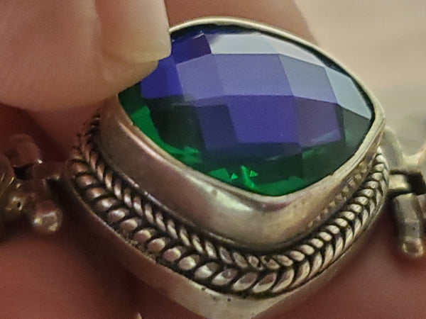 Sterling Silver Bracelet signed Sarda 925 Blue stones