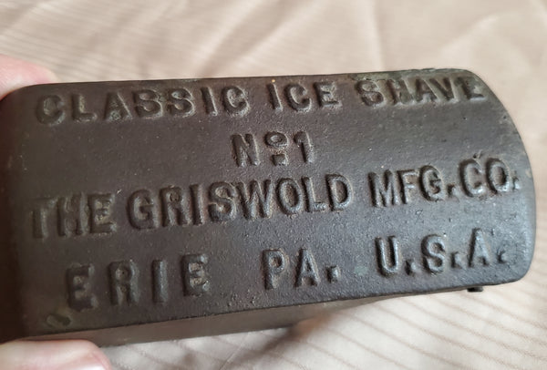 Early Griswold Classic Ice Shave #1 Erie PA. Cast iron