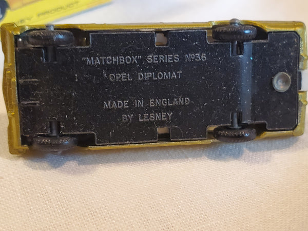 Lesney Matchbox #36 Opel Diplomat, original box, c.1960s 1:64 diecast