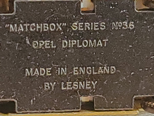Lesney Matchbox #36 Opel Diplomat, original box, c.1960s 1:64 diecast