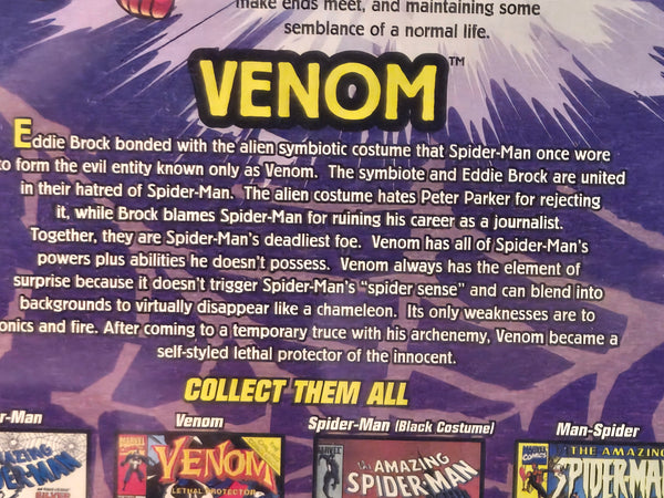 Marvel Spider-man Classics 6" VENOM #47085 c.2000 NIB w/comic book